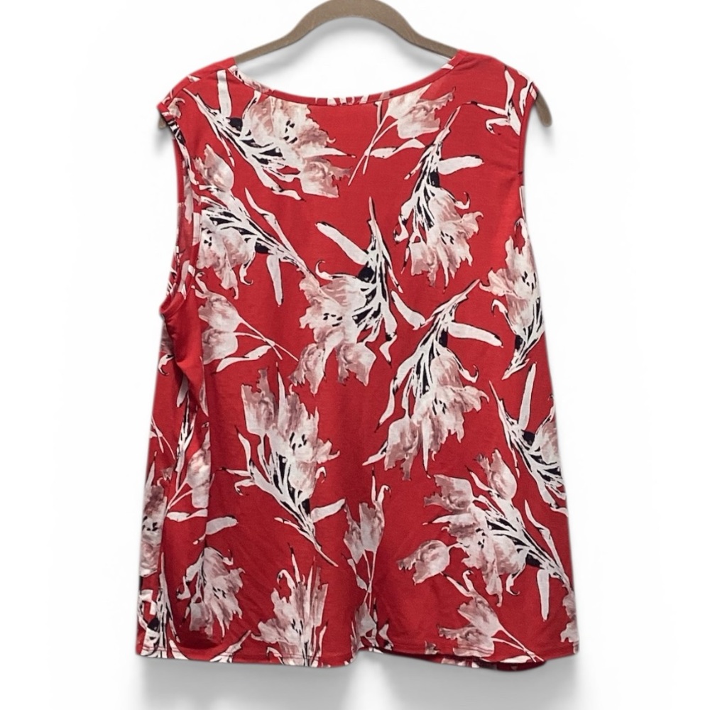 Sew in Love red floral tank v-neck blouse size Large - Picture 5 of 8